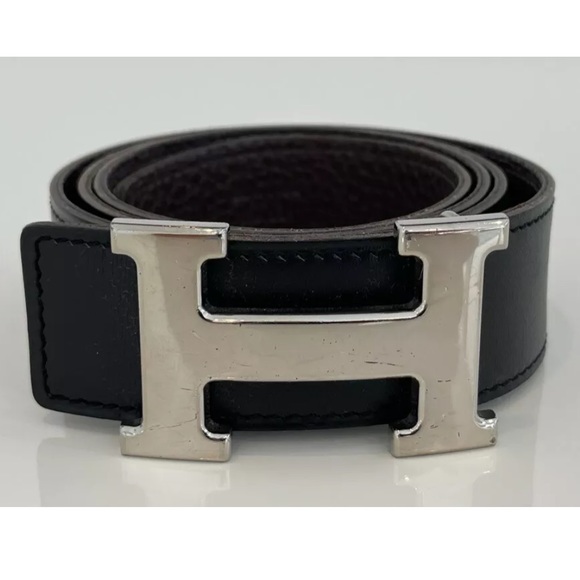 HERMES BLACK BROWN REVERSIBLE BELT SIZE 85 main image 14